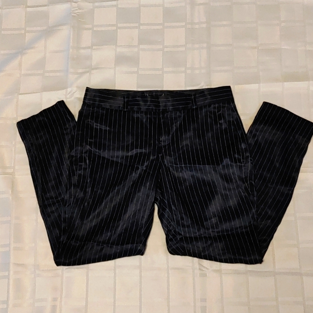 Banana Republic Avery Navy Satin Petite Pants.